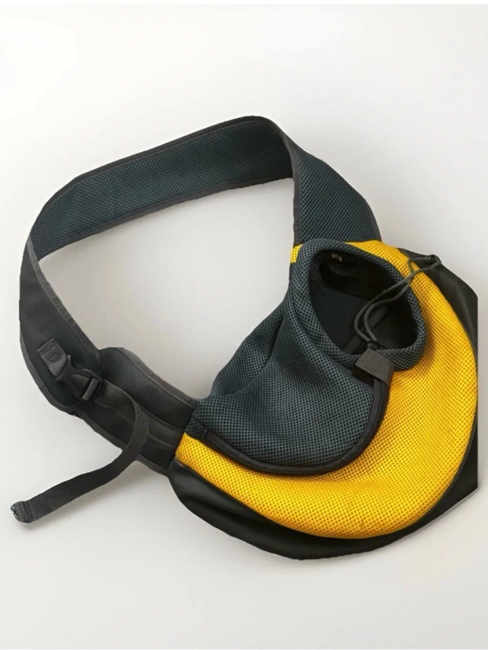 Pet Small Dog Cat Sling Carrier Comfort Travel Tote Shoulder Bag Yellow & Gray